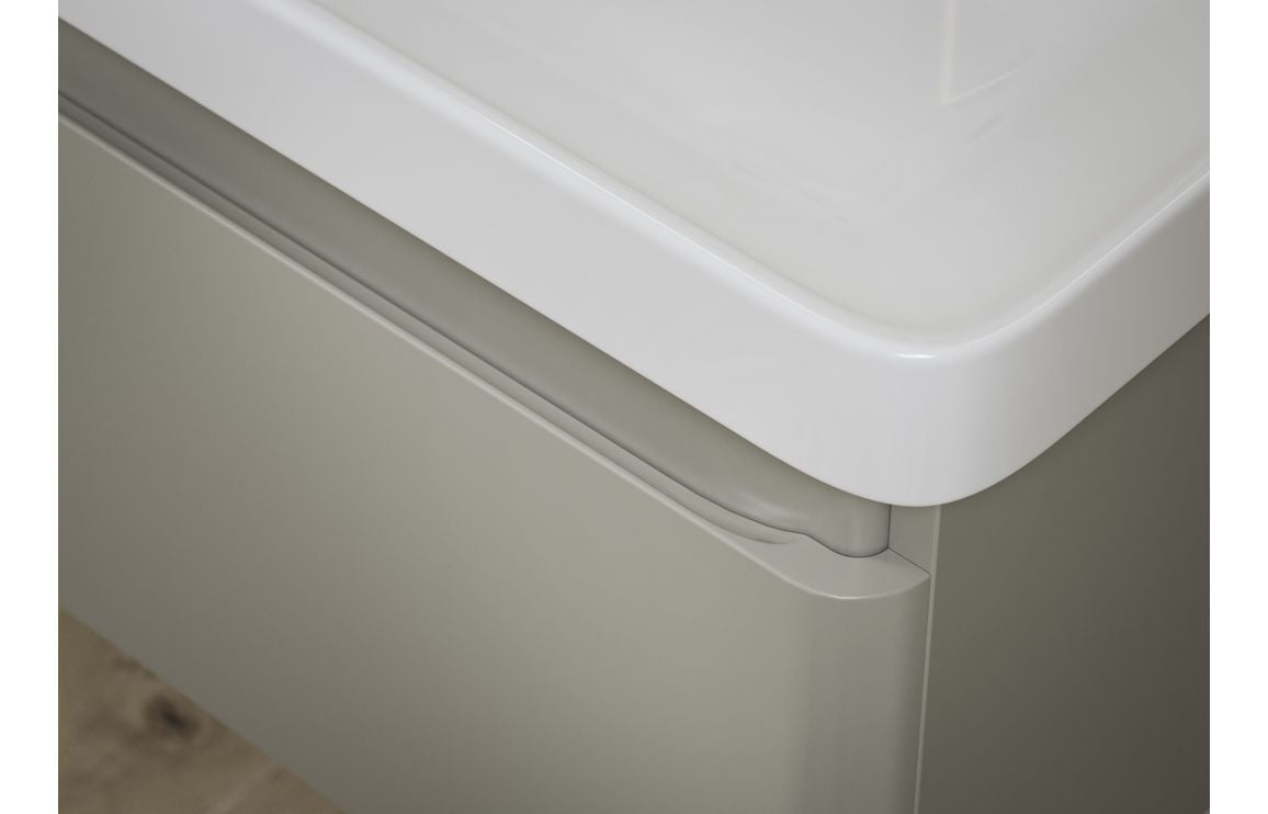 Coupe 605mm Wall Hung 1 Drawer Basin Unit & Basin - Matt Latte