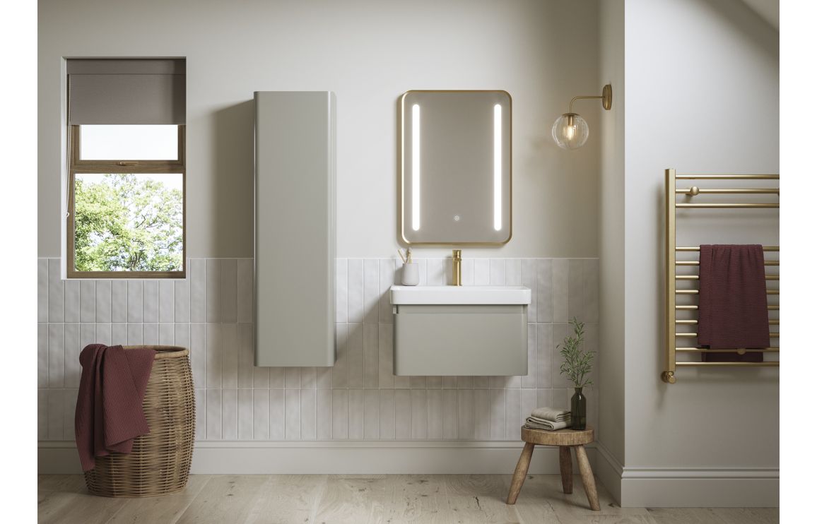 Coupe 350mm Wall Hung 1 Door Tall Unit - Matt Latte