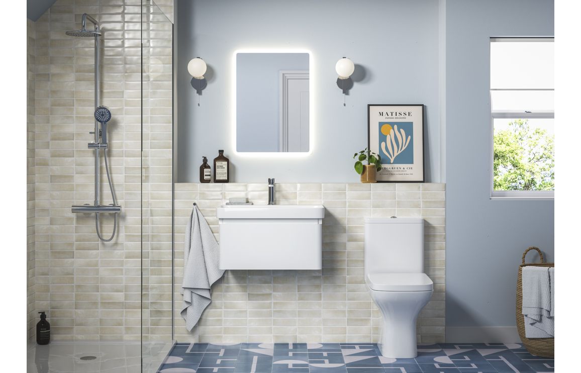 Coupe 605mm Wall Hung 1 Drawer Basin Unit & Basin - Matt White
