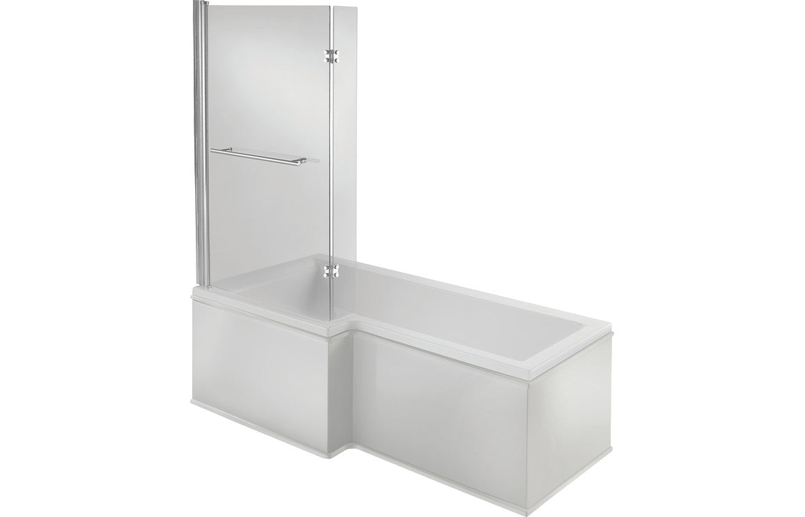Waterfoot L Shape SUPERCAST 1700x850x560mm 0TH Shower Bath Pack (LH)