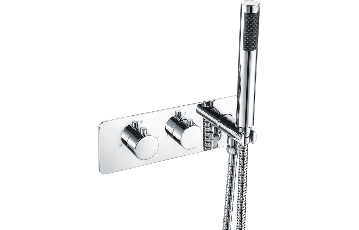 Natalie Thermostatic Two Outlet Shower Valve w/Handset - Chrome