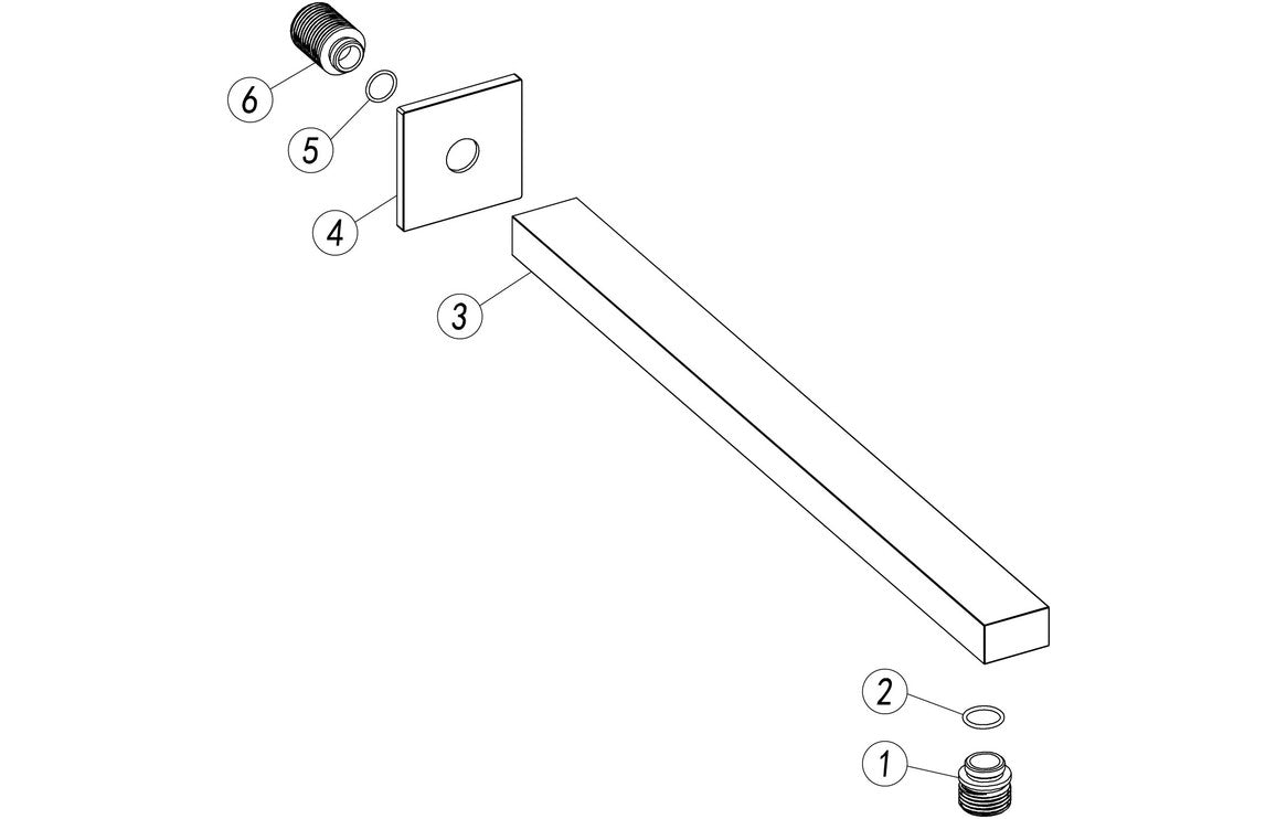 300mm Square Shower Arm - Matt Black