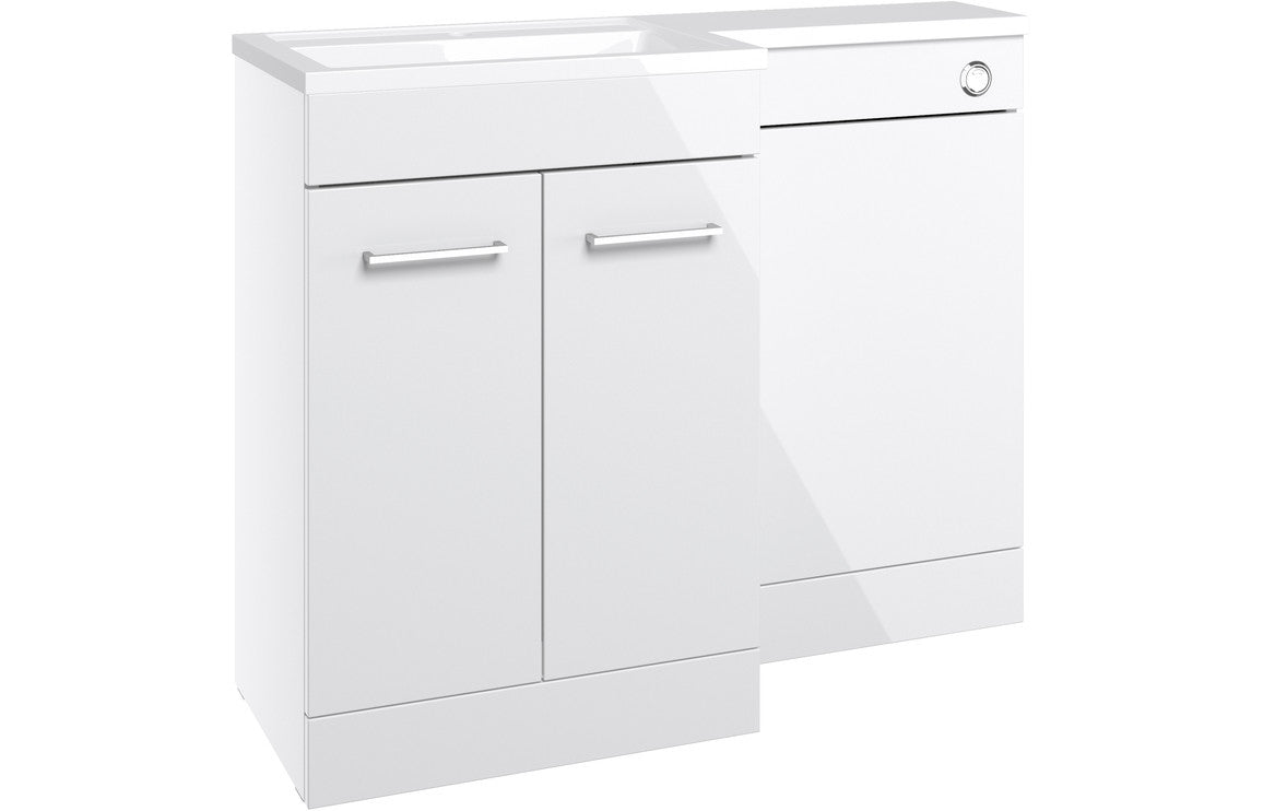 Brochall 1100mm Furniture & BTW WC Pack - White Gloss (RH)