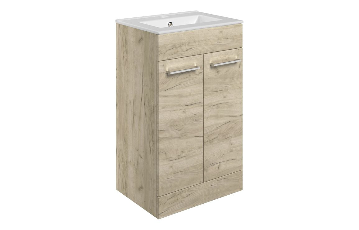 Dee 510mm Floor Standing Unit & Close Coupled WC Pack - Oak