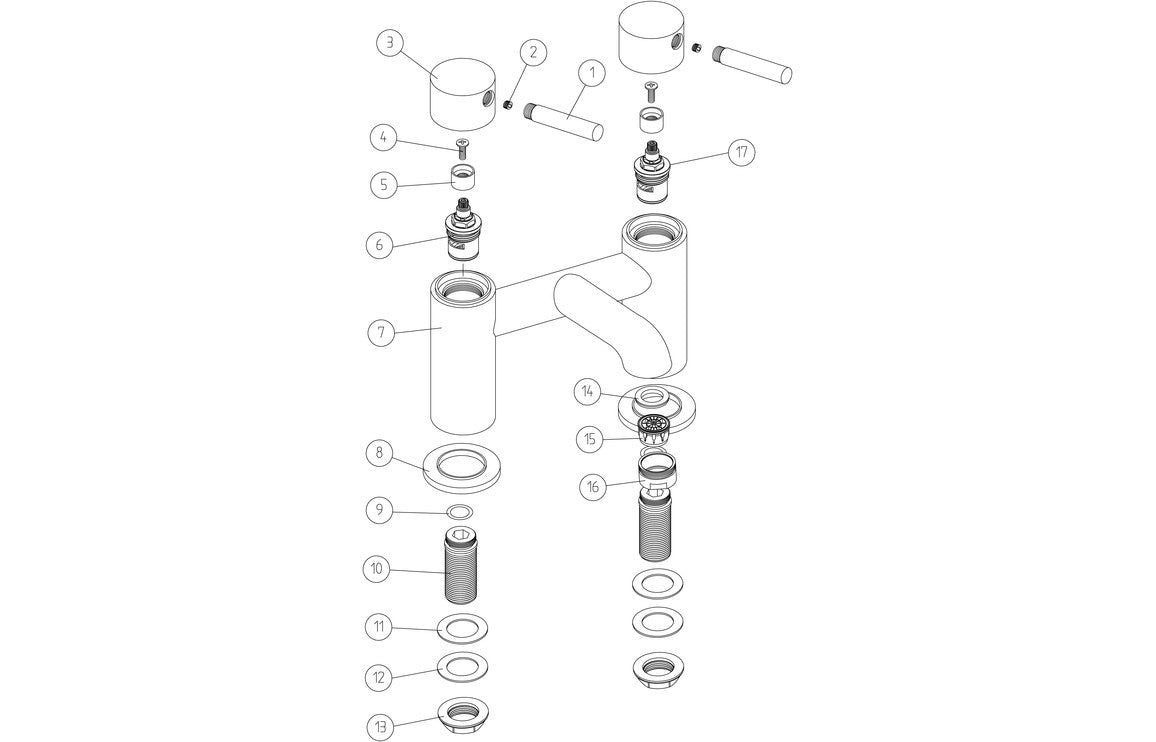Goole Bath Filler - Chrome
