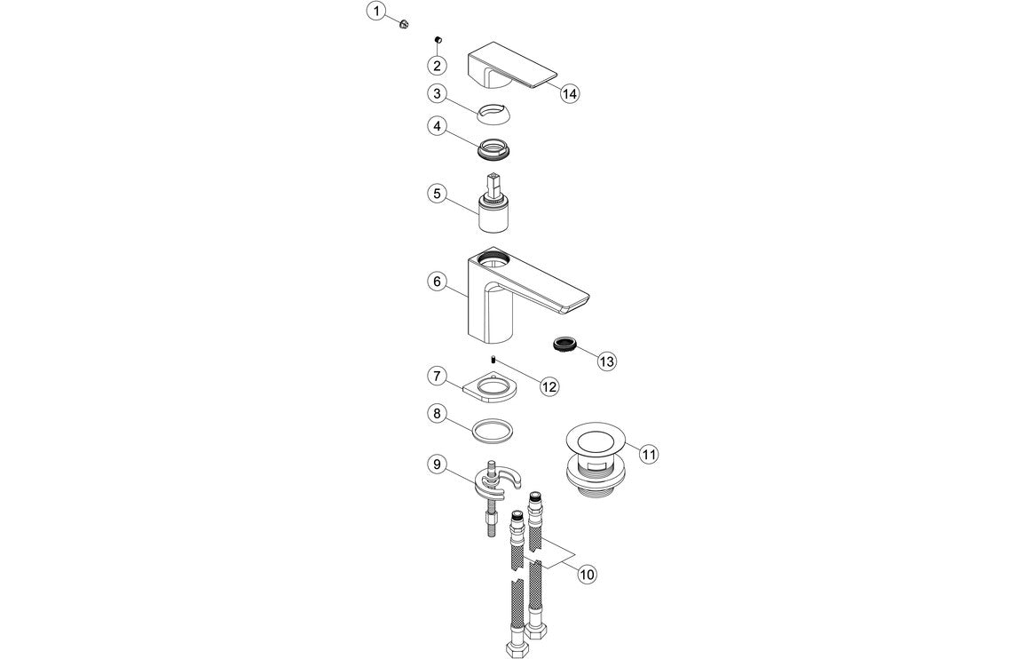 Harrogate Cloakroom Basin Mixer & Waste - Brushed Brass