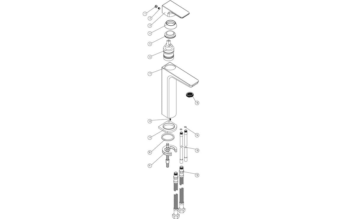 Harrogate Tall Basin Mixer - Brushed Brass