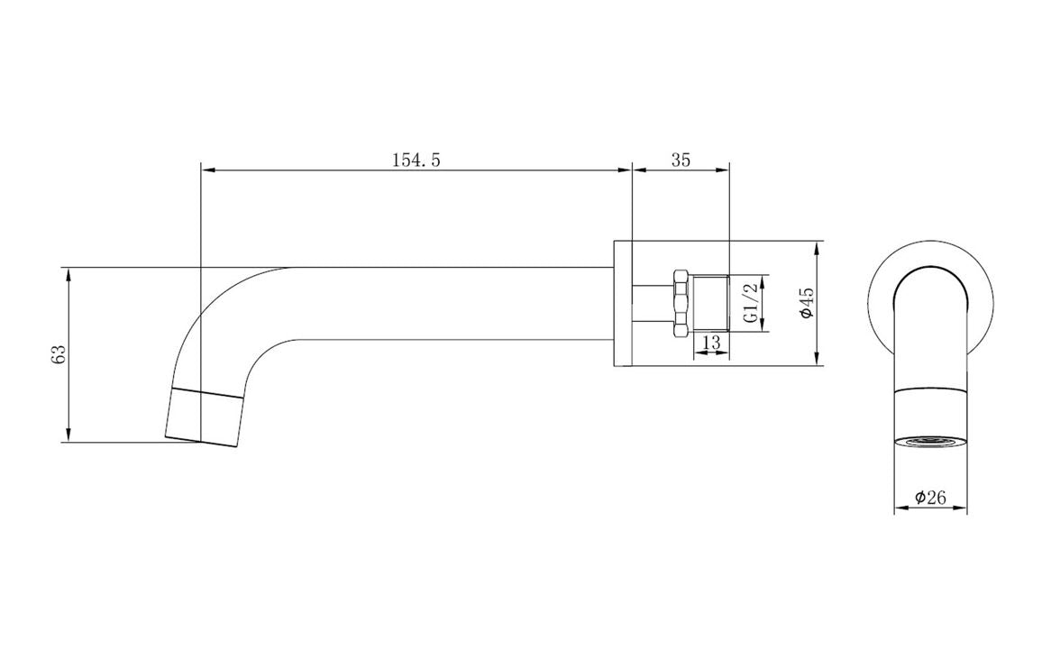 Goole Wall Mounted Basin Mixer - Brushed Bronze
