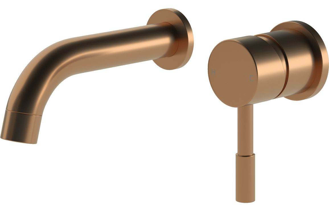 Goole Wall Mounted Basin Mixer - Brushed Bronze