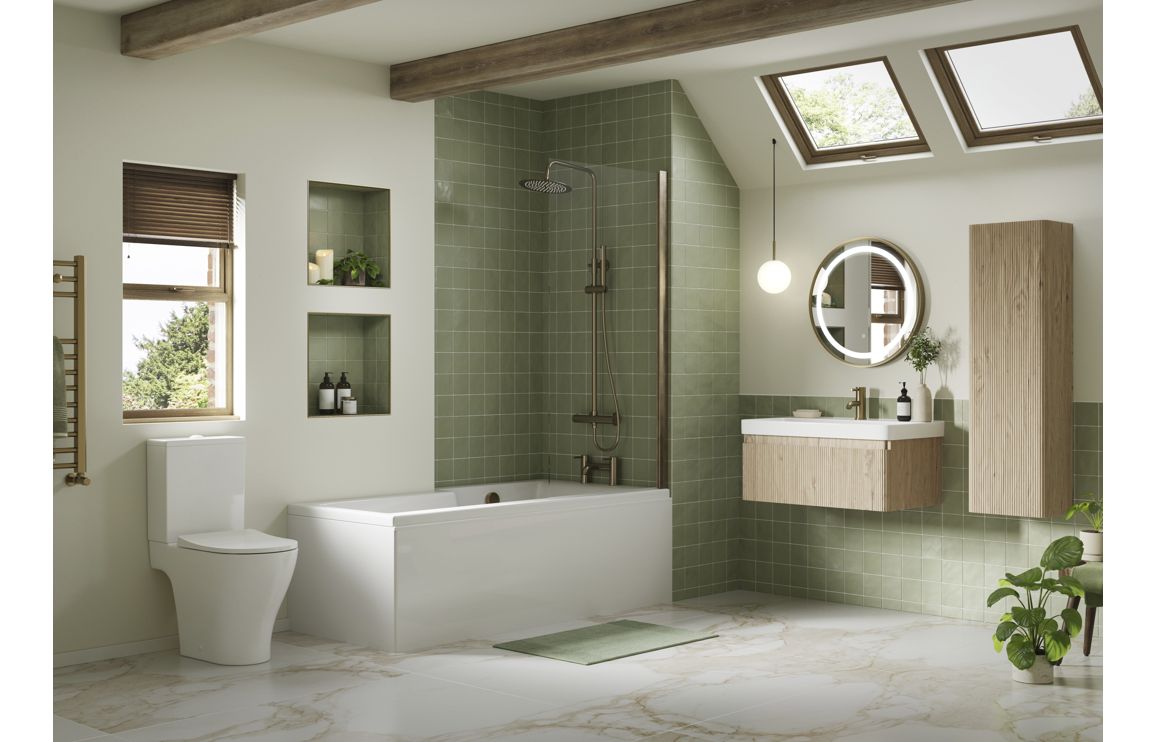 Edgworth 605mm Wall Hung 1 Drawer Basin Unit & Basin - Textured Oak