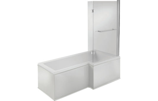 Waterfoot L Shape SUPERCAST 1700x850x560mm 0TH Shower Bath Pack (RH)