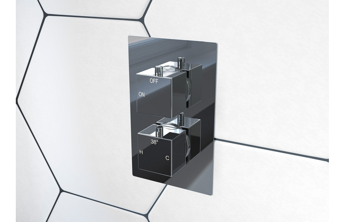 Dee Thermostatic Three Outlet Triple Shower Valve - Chrome