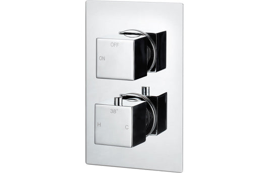 Dee Thermostatic Single Outlet Twin Shower Valve - Chrome