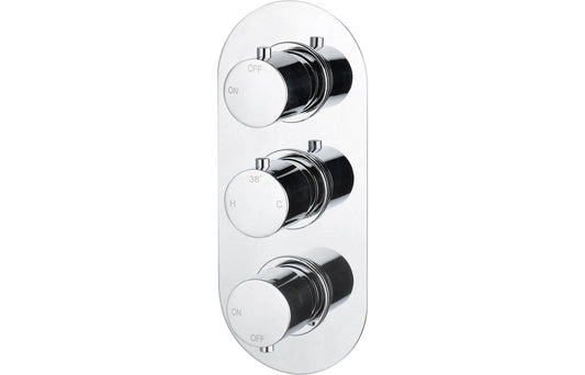 Spence Thermostatic Two Outlet Triple Shower Valve - Chrome