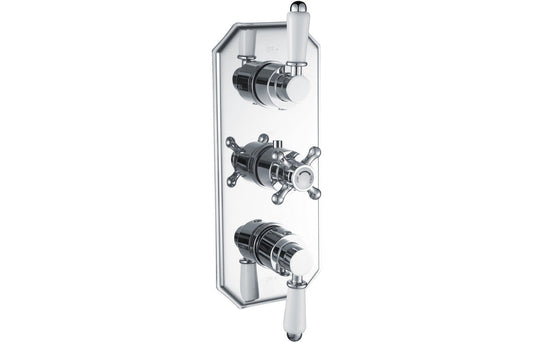 Stuart Traditional Lever Thermostatic Two Outlet Shower Valve - Chrome