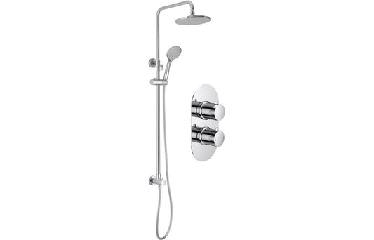 Spence Shower Pack Two - Two Outlet Twin Shower Valve w/Riser & Overhead Kit - Chrome