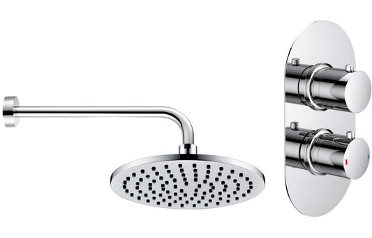 Spence Shower Pack Three - Single Outlet Twin Shower Valve w/Overhead - Chrome