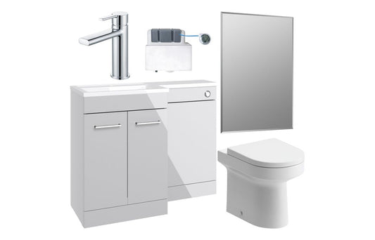 Brochall 1100mm Furniture & BTW WC Pack - Grey Gloss (LH)