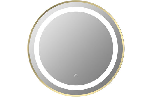 Isabelle 600mm Round Front-Lit LED Mirror - Brushed Brass