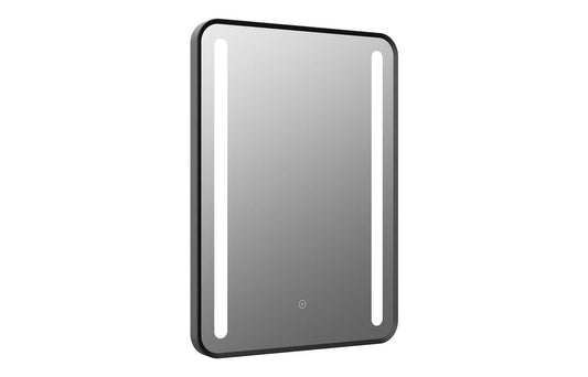 Bamber 500x700mm Rounded Front-Lit LED Mirror - Black
