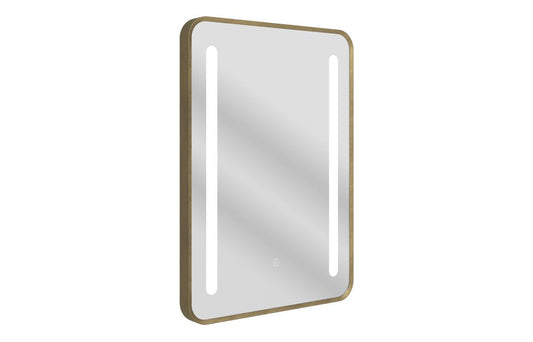 Bamber 500x700mm Rounded Front-Lit LED Mirror - Brushed Bronze