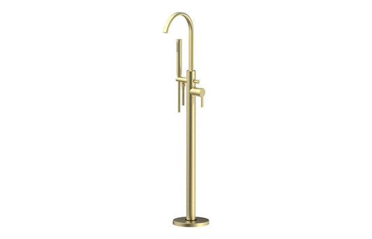 Louise Floor Standing Bath/Shower Mixer - Brushed Brass