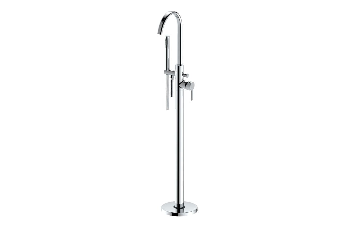 Louise Floor Standing Bath/Shower Mixer - Chrome