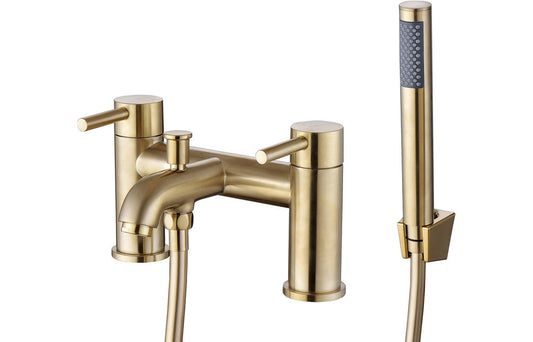Goole Bath/Shower Mixer & Bracket - Brushed Brass