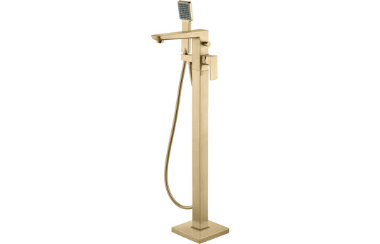 Harrogate Floor Standing Bath/Shower Mixer - Brushed Brass